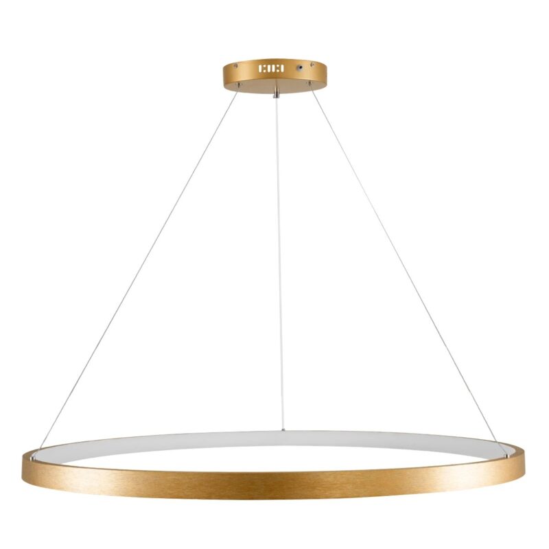 kelvo® NEMESIS KLV-101-0216 Κρεμαστό Φωτιστικό Οροφής LED 75W 7500lm 180° AC 220-240V IP20 Ρυθμιζόμενο Λευκό CCT με Χειριστήριο από 2700K έως 6000K Dimmable – Lumileds SMD Chip – Χρυσό Πλατίνα – Μ100 x Π100 x Υ4cm – 3 Χρόνια Εγγύηση