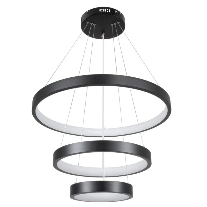 kelvo® NEMESIS KLV-101-0217 Κρεμαστό Φωτιστικό Οροφής LED 100W 10000lm 180° AC 220-240V IP20 Ρυθμιζόμενο Λευκό CCT με Χειριστήριο από 2700K έως 6000K Dimmable – Lumileds SMD Chip – Μαύρο Ματ – Μ60 x Π60 x Υ60cm – 3 Χρόνια Εγγύηση