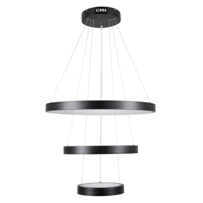 kelvo® NEMESIS KLV-101-0217 Κρεμαστό Φωτιστικό Οροφής LED 100W 10000lm 180° AC 220-240V IP20 Ρυθμιζόμενο Λευκό CCT με Χειριστήριο από 2700K έως 6000K Dimmable – Lumileds SMD Chip – Μαύρο Ματ – Μ60 x Π60 x Υ60cm – 3 Χρόνια Εγγύηση
