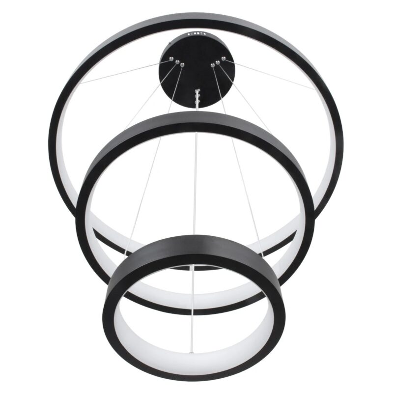 kelvo® NEMESIS KLV-101-0217 Κρεμαστό Φωτιστικό Οροφής LED 100W 10000lm 180° AC 220-240V IP20 Ρυθμιζόμενο Λευκό CCT με Χειριστήριο από 2700K έως 6000K Dimmable – Lumileds SMD Chip – Μαύρο Ματ – Μ60 x Π60 x Υ60cm – 3 Χρόνια Εγγύηση