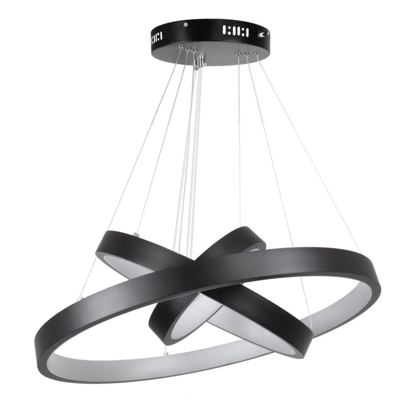 kelvo® NEMESIS KLV-101-0217-V2 Κρεμαστό Φωτιστικό Οροφής LED 100W 10000lm 180° AC 220-240V IP20 Ρυθμιζόμενο Λευκό CCT με Χειριστήριο από 2700K έως 6000K Dimmable – Lumileds SMD Chip – Μαύρο Ματ – Μ60 x Π60 x Υ60cm – 3 Χρόνια Εγγύηση
