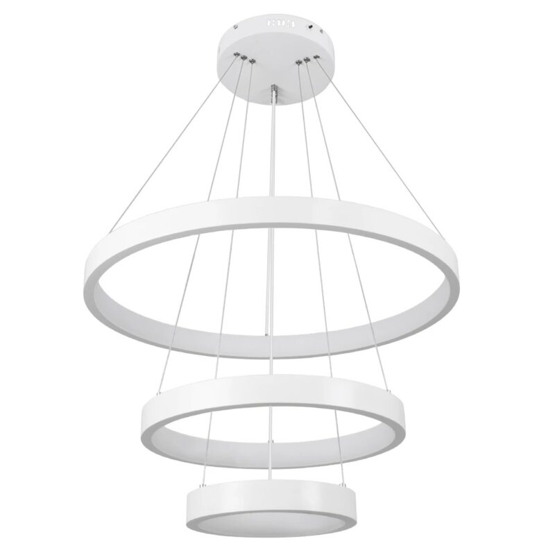 kelvo® NEMESIS KLV-101-0218 Κρεμαστό Φωτιστικό Οροφής LED 100W 10000lm 180° AC 220-240V IP20 Ρυθμιζόμενο Λευκό CCT με Χειριστήριο από 2700K έως 6000K Dimmable – Lumileds SMD Chip – Λευκό Ματ – Μ60 x Π60 x Υ60cm – 3 Χρόνια Εγγύηση