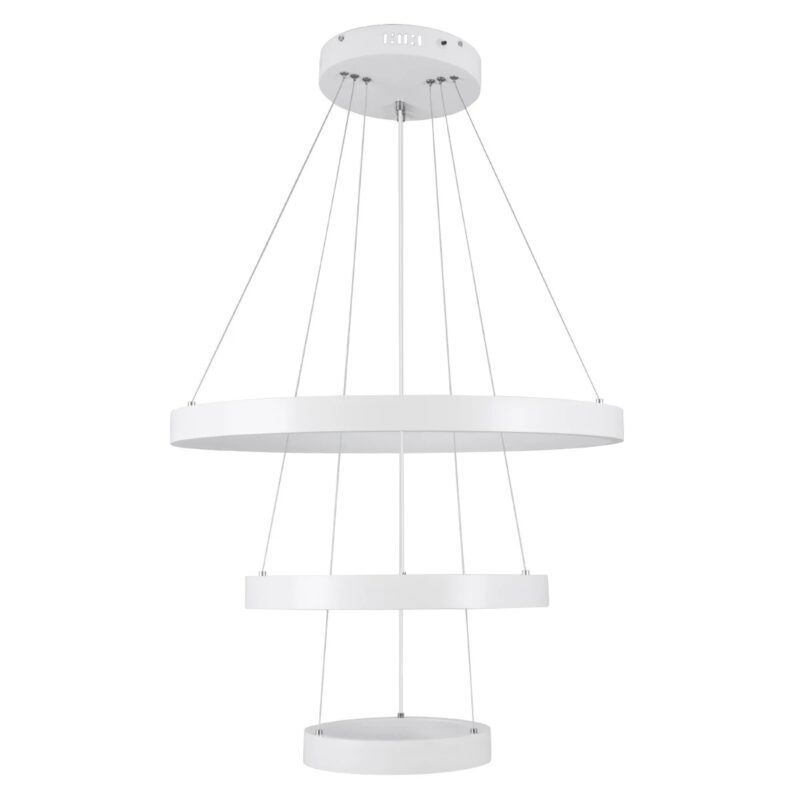 kelvo® NEMESIS KLV-101-0218 Κρεμαστό Φωτιστικό Οροφής LED 100W 10000lm 180° AC 220-240V IP20 Ρυθμιζόμενο Λευκό CCT με Χειριστήριο από 2700K έως 6000K Dimmable – Lumileds SMD Chip – Λευκό Ματ – Μ60 x Π60 x Υ60cm – 3 Χρόνια Εγγύηση