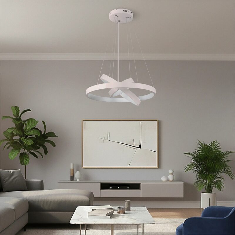 kelvo® NEMESIS KLV-101-0218-V2 Κρεμαστό Φωτιστικό Οροφής LED 100W 10000lm 180° AC 220-240V IP20 Ρυθμιζόμενο Λευκό CCT με Χειριστήριο από 2700K έως 6000K Dimmable – Lumileds SMD Chip – Λευκό Ματ – Μ60 x Π60 x Υ60cm – 3 Χρόνια Εγγύηση