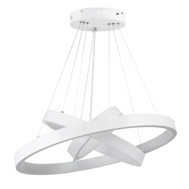 kelvo® NEMESIS KLV-101-0218-V2 Κρεμαστό Φωτιστικό Οροφής LED 100W 10000lm 180° AC 220-240V IP20 Ρυθμιζόμενο Λευκό CCT με Χειριστήριο από 2700K έως 6000K Dimmable – Lumileds SMD Chip – Λευκό Ματ – Μ60 x Π60 x Υ60cm – 3 Χρόνια Εγγύηση