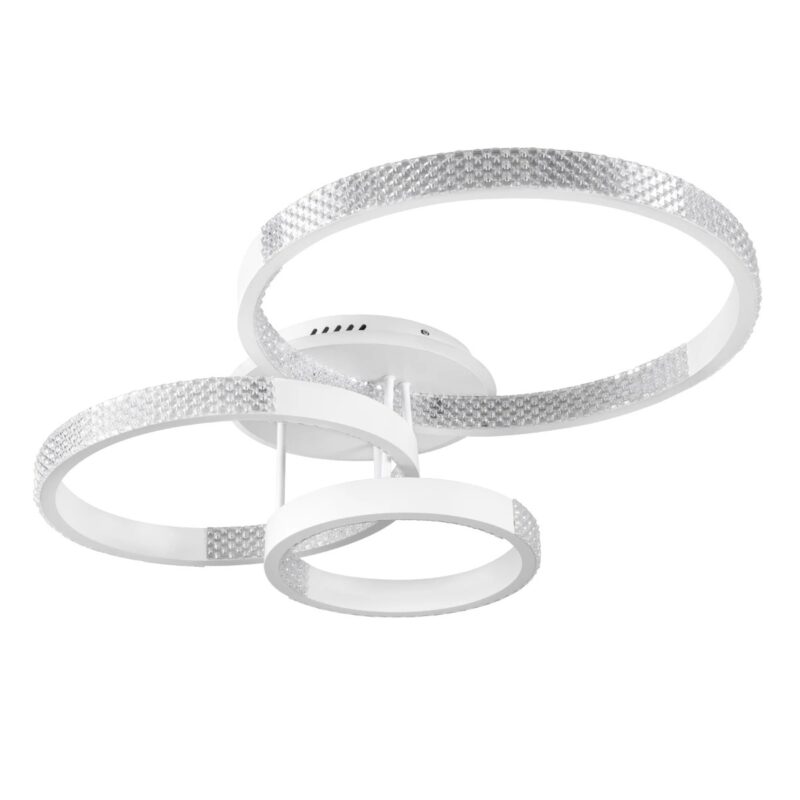 kelvo® DIAMOND KLV-101-0227 Φωτιστικό Οροφής LED 100W 10000lm 360° AC 220-240V IP20 Ρυθμιζόμενο Λευκό CCT με Χειριστήριο από 2700K έως 6000K Dimmable – Lumileds SMD Chip – Λευκό Ματ – Μ80 x Π50 x Υ20cm – 3 Χρόνια Εγγύηση