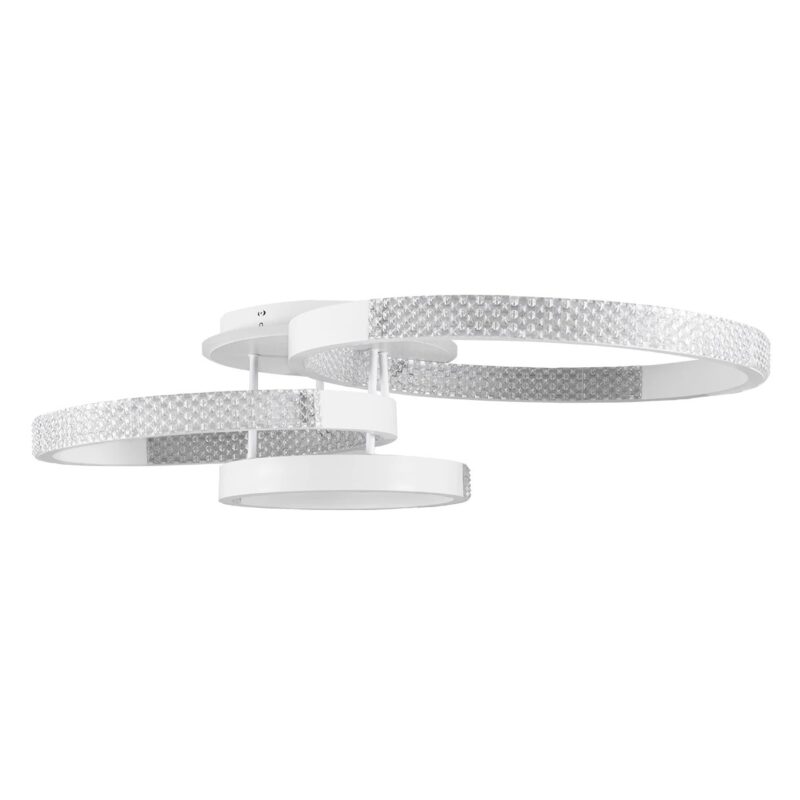 kelvo® DIAMOND KLV-101-0227 Φωτιστικό Οροφής LED 100W 10000lm 360° AC 220-240V IP20 Ρυθμιζόμενο Λευκό CCT με Χειριστήριο από 2700K έως 6000K Dimmable – Lumileds SMD Chip – Λευκό Ματ – Μ80 x Π50 x Υ20cm – 3 Χρόνια Εγγύηση