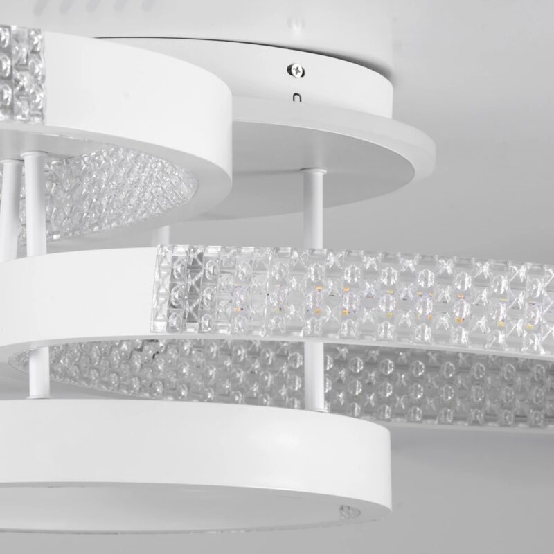 kelvo® DIAMOND KLV-101-0227 Φωτιστικό Οροφής LED 100W 10000lm 360° AC 220-240V IP20 Ρυθμιζόμενο Λευκό CCT με Χειριστήριο από 2700K έως 6000K Dimmable – Lumileds SMD Chip – Λευκό Ματ – Μ80 x Π50 x Υ20cm – 3 Χρόνια Εγγύηση