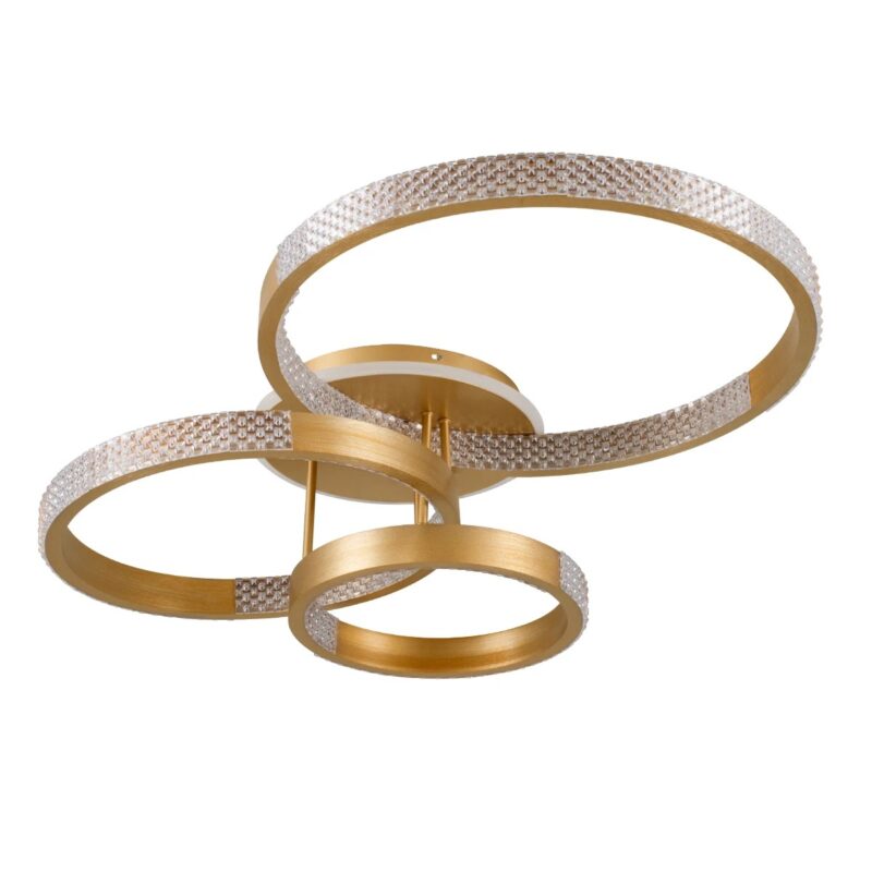 kelvo® DIAMOND KLV-101-0228 Φωτιστικό Οροφής LED 100W 10000lm 360° AC 220-240V IP20 Ρυθμιζόμενο Λευκό CCT με Χειριστήριο από 2700K έως 6000K Dimmable – Lumileds SMD Chip – Χρυσό Πλατίνα – Μ80 x Π50 x Υ20cm – 3 Χρόνια Εγγύηση