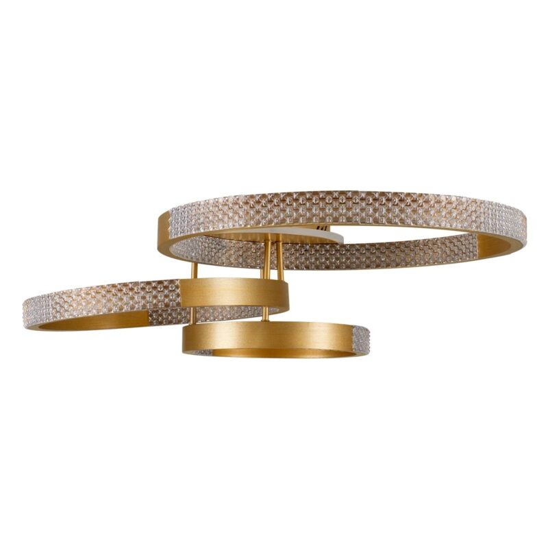 kelvo® DIAMOND KLV-101-0228 Φωτιστικό Οροφής LED 100W 10000lm 360° AC 220-240V IP20 Ρυθμιζόμενο Λευκό CCT με Χειριστήριο από 2700K έως 6000K Dimmable – Lumileds SMD Chip – Χρυσό Πλατίνα – Μ80 x Π50 x Υ20cm – 3 Χρόνια Εγγύηση