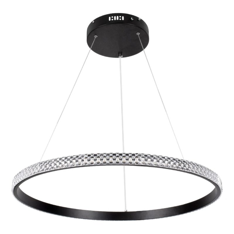 kelvo® DIAMOND KLV-101-0229 Κρεμαστό Φωτιστικό Οροφής LED 45W 4500lm 180° AC 220-240V IP20 Ρυθμιζόμενο Λευκό CCT με Χειριστήριο από 2700K έως 6000K Dimmable – Lumileds SMD Chip – Μαύρο Ματ – Μ60 x Π60 x Υ3cm – 3 Χρόνια Εγγύηση