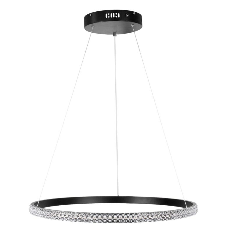 kelvo® DIAMOND KLV-101-0229 Κρεμαστό Φωτιστικό Οροφής LED 45W 4500lm 180° AC 220-240V IP20 Ρυθμιζόμενο Λευκό CCT με Χειριστήριο από 2700K έως 6000K Dimmable – Lumileds SMD Chip – Μαύρο Ματ – Μ60 x Π60 x Υ3cm – 3 Χρόνια Εγγύηση