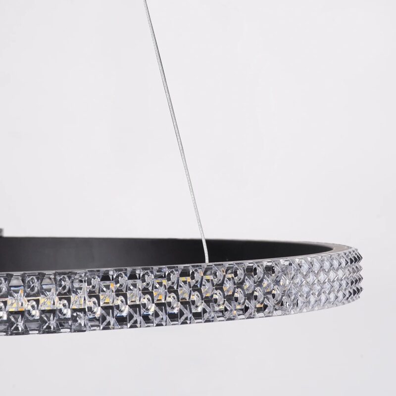kelvo® DIAMOND KLV-101-0229 Κρεμαστό Φωτιστικό Οροφής LED 45W 4500lm 180° AC 220-240V IP20 Ρυθμιζόμενο Λευκό CCT με Χειριστήριο από 2700K έως 6000K Dimmable – Lumileds SMD Chip – Μαύρο Ματ – Μ60 x Π60 x Υ3cm – 3 Χρόνια Εγγύηση