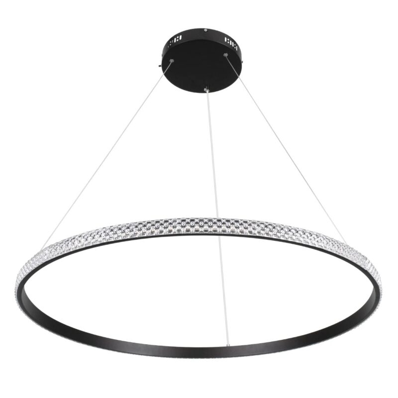 kelvo® DIAMOND KLV-101-0231 Κρεμαστό Φωτιστικό Οροφής LED 67W 6700lm 180° AC 220-240V IP20 Ρυθμιζόμενο Λευκό CCT με Χειριστήριο από 2700K έως 6000K Dimmable – Lumileds SMD Chip – Μαύρο Ματ – Μ80 x Π80 x Υ3cm – 3 Χρόνια Εγγύηση