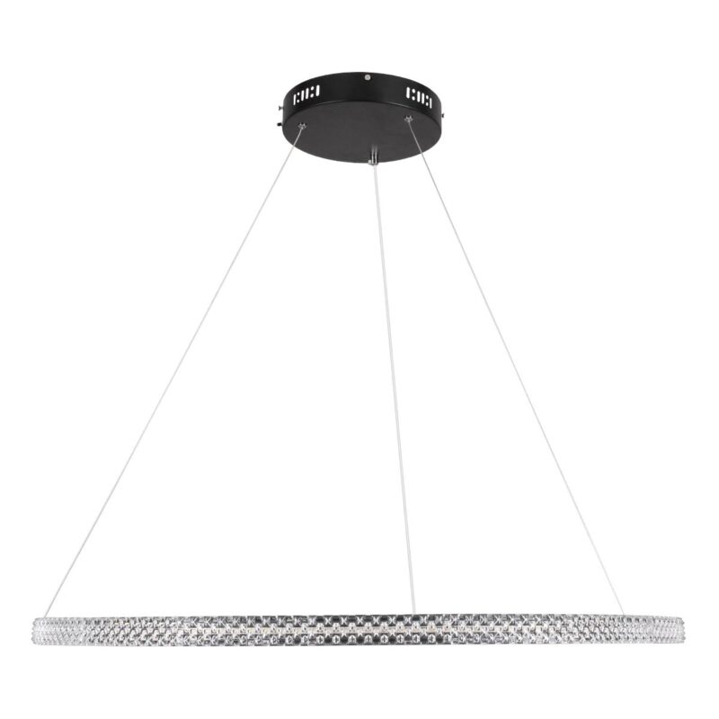 kelvo® DIAMOND KLV-101-0231 Κρεμαστό Φωτιστικό Οροφής LED 67W 6700lm 180° AC 220-240V IP20 Ρυθμιζόμενο Λευκό CCT με Χειριστήριο από 2700K έως 6000K Dimmable – Lumileds SMD Chip – Μαύρο Ματ – Μ80 x Π80 x Υ3cm – 3 Χρόνια Εγγύηση