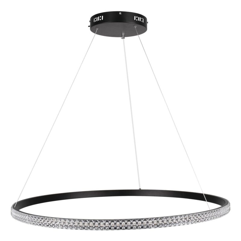 kelvo® DIAMOND KLV-101-0231 Κρεμαστό Φωτιστικό Οροφής LED 67W 6700lm 180° AC 220-240V IP20 Ρυθμιζόμενο Λευκό CCT με Χειριστήριο από 2700K έως 6000K Dimmable – Lumileds SMD Chip – Μαύρο Ματ – Μ80 x Π80 x Υ3cm – 3 Χρόνια Εγγύηση
