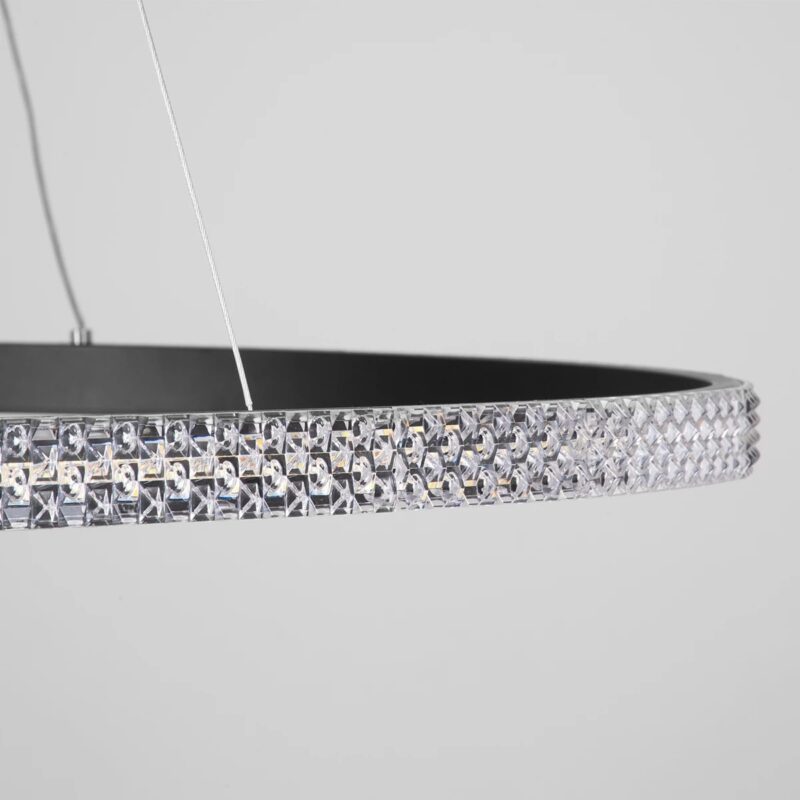 kelvo® DIAMOND KLV-101-0231 Κρεμαστό Φωτιστικό Οροφής LED 67W 6700lm 180° AC 220-240V IP20 Ρυθμιζόμενο Λευκό CCT με Χειριστήριο από 2700K έως 6000K Dimmable – Lumileds SMD Chip – Μαύρο Ματ – Μ80 x Π80 x Υ3cm – 3 Χρόνια Εγγύηση
