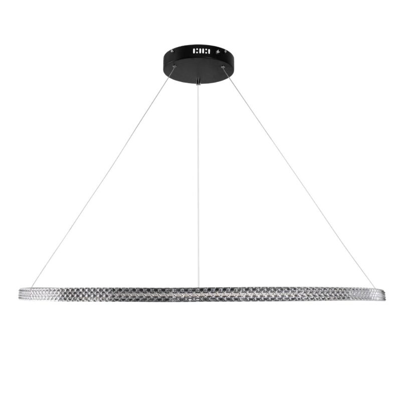 kelvo® DIAMOND KLV-101-0233 Κρεμαστό Φωτιστικό Οροφής LED 75W 7500lm 180° AC 220-240V IP20 Ρυθμιζόμενο Λευκό CCT με Χειριστήριο από 2700K έως 6000K Dimmable – Lumileds SMD Chip – Μαύρο Ματ – Μ100 x Π100 x Υ3cm – 3 Χρόνια Εγγύηση
