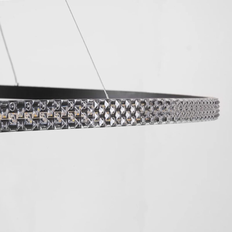 kelvo® DIAMOND KLV-101-0233 Κρεμαστό Φωτιστικό Οροφής LED 75W 7500lm 180° AC 220-240V IP20 Ρυθμιζόμενο Λευκό CCT με Χειριστήριο από 2700K έως 6000K Dimmable – Lumileds SMD Chip – Μαύρο Ματ – Μ100 x Π100 x Υ3cm – 3 Χρόνια Εγγύηση