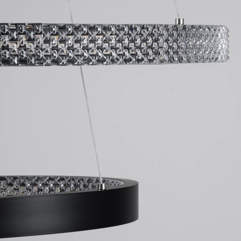kelvo® DIAMOND KLV-101-0235-V2 Κρεμαστό Φωτιστικό Οροφής LED 75W 7500lm 360° AC 220-240V IP20 Ρυθμιζόμενο Λευκό CCT με Χειριστήριο από 2700K έως 6000K Dimmable – Lumileds SMD Chip – Μαύρο Ματ – Μ60 x Π60 x Υ40cm – 3 Χρόνια Εγγύηση