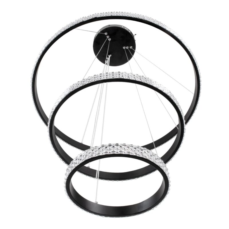kelvo® DIAMOND KLV-101-0237 Κρεμαστό Φωτιστικό Οροφής LED 100W 10000lm 180° AC 220-240V IP20 Ρυθμιζόμενο Λευκό CCT με Χειριστήριο από 2700K έως 6000K Dimmable – Lumileds SMD Chip – Μαύρο Ματ – Μ60 x Π60 x Υ60cm – 3 Χρόνια Εγγύηση