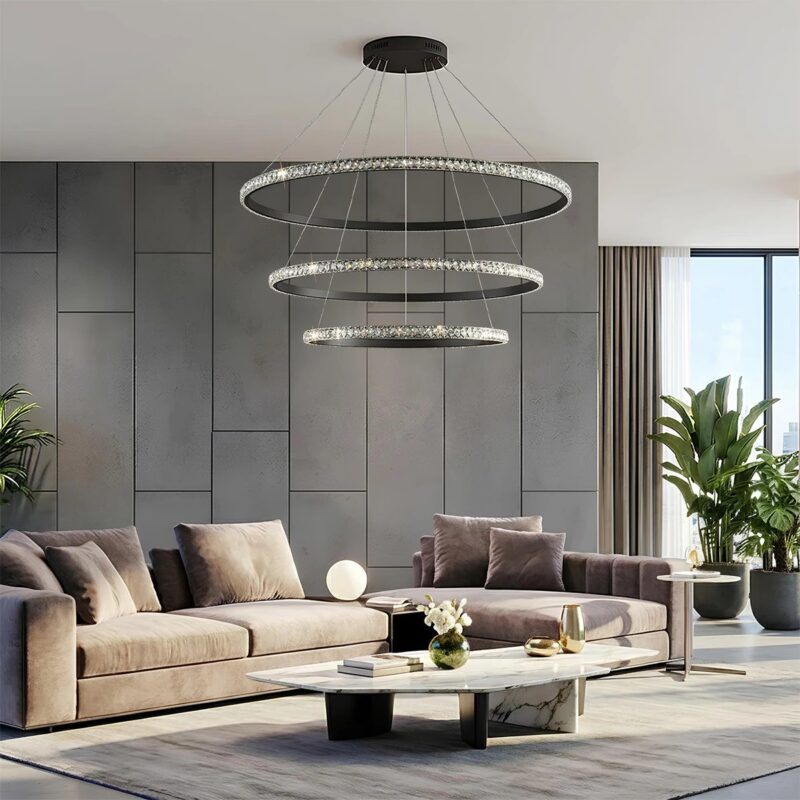 kelvo® DIAMOND KLV-101-0239 Κρεμαστό Φωτιστικό Οροφής LED 120W 12000lm 180° AC 220-240V IP20 Ρυθμιζόμενο Λευκό CCT με Χειριστήριο από 2700K έως 6000K Dimmable – Lumileds SMD Chip – Μαύρο Ματ – Μ80 x Π80 x Υ80cm – 3 Χρόνια Εγγύηση