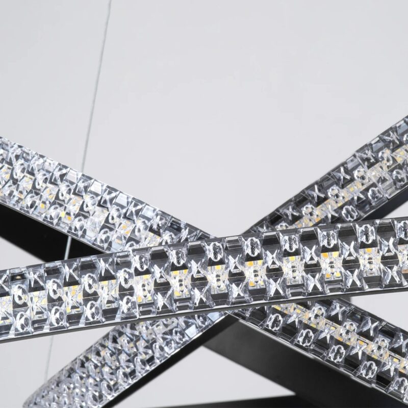 kelvo® DIAMOND KLV-101-0139-V2 Κρεμαστό Φωτιστικό Οροφής LED 120W 12000lm 180° AC 220-240V IP20 Ρυθμιζόμενο Λευκό CCT με Χειριστήριο από 2700K έως 6000K Dimmable – Lumileds SMD Chip – Μαύρο Ματ – Μ80 x Π80 x Υ80cm – 3 Χρόνια Εγγύηση