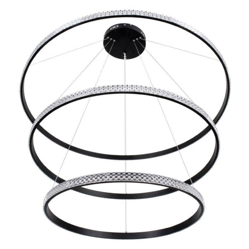 kelvo® DIAMOND KLV-101-0241-V2 Κρεμαστό Φωτιστικό Οροφής LED 150W 15000lm 180° AC 220-240V IP20 Ρυθμιζόμενο Λευκό CCT με Χειριστήριο από 2700K έως 6000K Dimmable – Lumileds SMD Chip – Μαύρο Ματ – Μ100 x Π100 x Υ100cm – 3 Χρόνια Εγγύηση