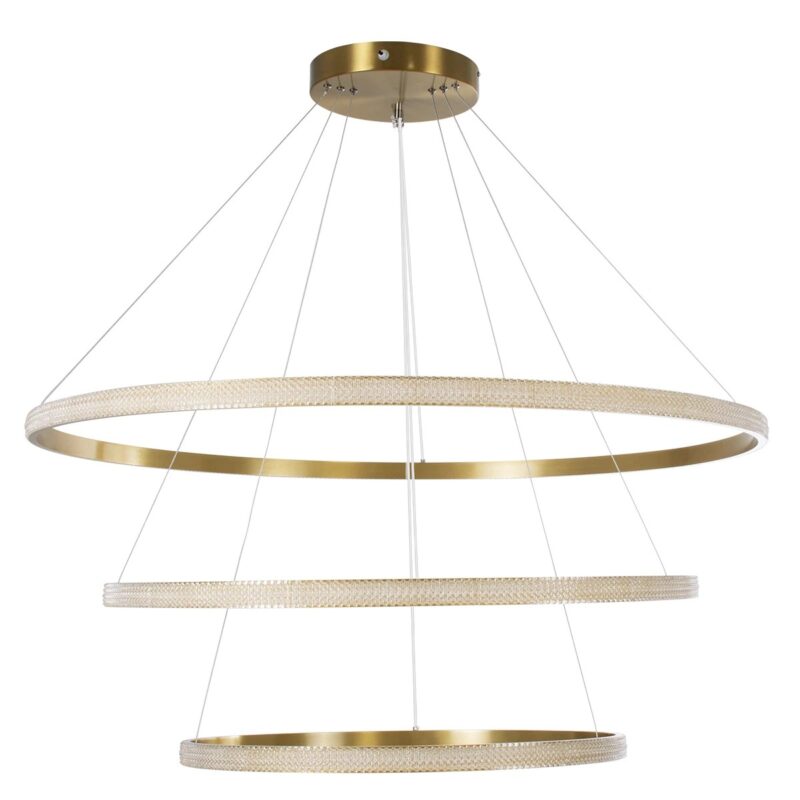 kelvo® DIAMOND KLV-101-0242-V2 Κρεμαστό Φωτιστικό Οροφής LED 150W 15000lm 180° AC 220-240V IP20 Ρυθμιζόμενο Λευκό CCT με Χειριστήριο από 2700K έως 6000K Dimmable – Lumileds SMD Chip – Χρυσό Πλατίνα – Μ100 x Π100 x Υ100cm – 3 Χρόνια Εγγύηση