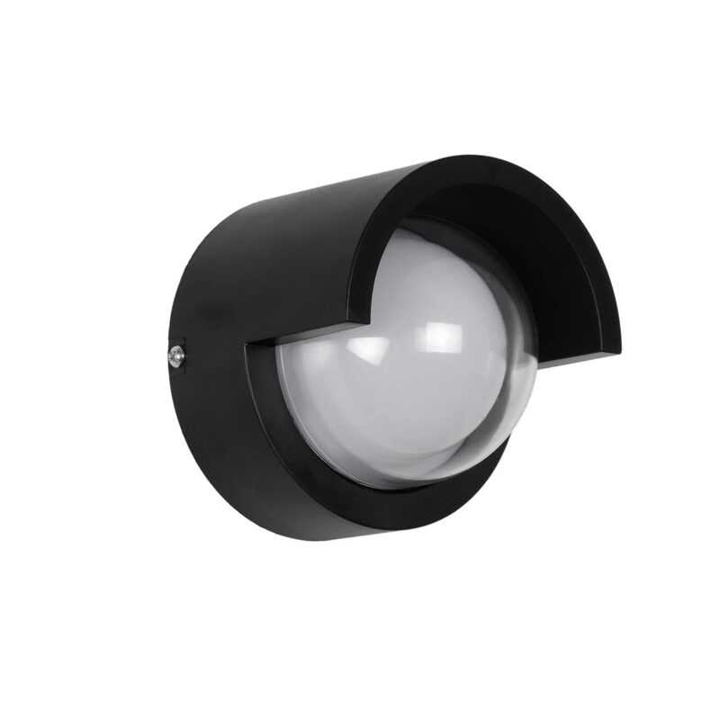 kelvo® NEXA KLV-101-0252 Φωτιστικό Τοίχου / Απλίκα LED 6W 600lm 180° AC 220-240V Αδιάβροχο IP65 Θερμό Λευκό 2700K – Sanan SMD Chip & TÜV SÜD Driver – Μαύρο Ματ – Μ11 x Π9 x Υ11cm – 5 Χρόνια Εγγύηση