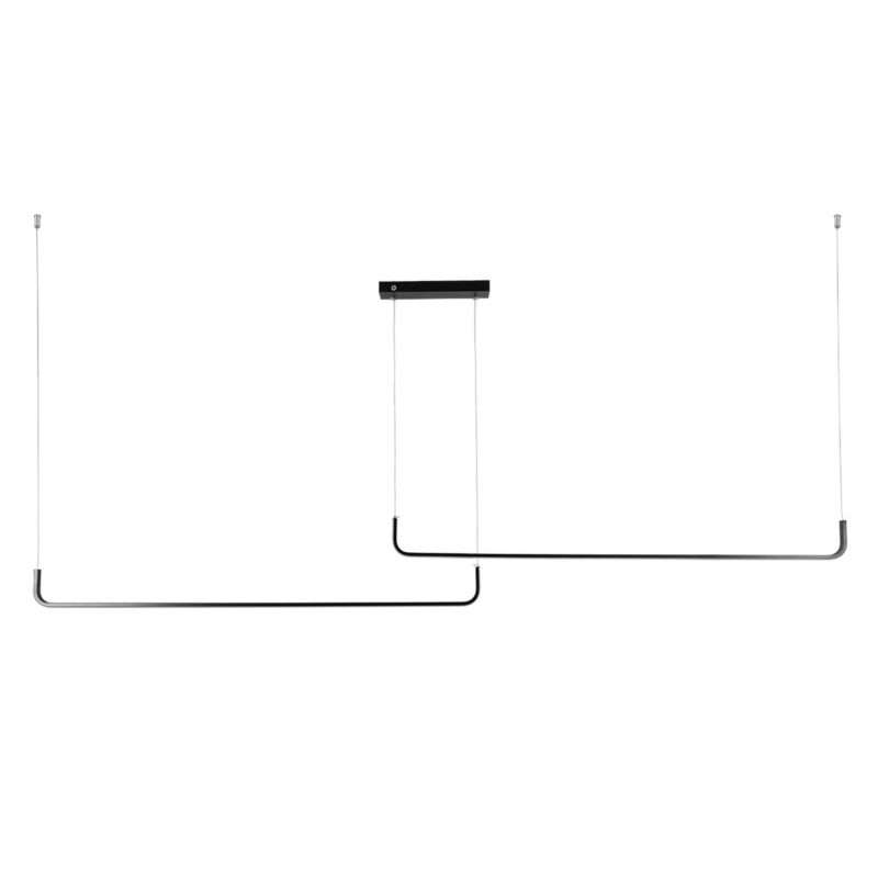 kelvo® LINARIA KLV-101-0258 Κρεμαστό Φωτιστικό Οροφής LED 72W 7200lm 180° AC 220-240V IP20 Ρυθμιζόμενο Λευκό CCT με Χειριστήριο από 2700K έως 6000K Dimmable – Lumileds SMD Chip – Μαύρο Ματ – Μ130 x Π4 x Υ25cm – 3 Χρόνια Εγγύηση