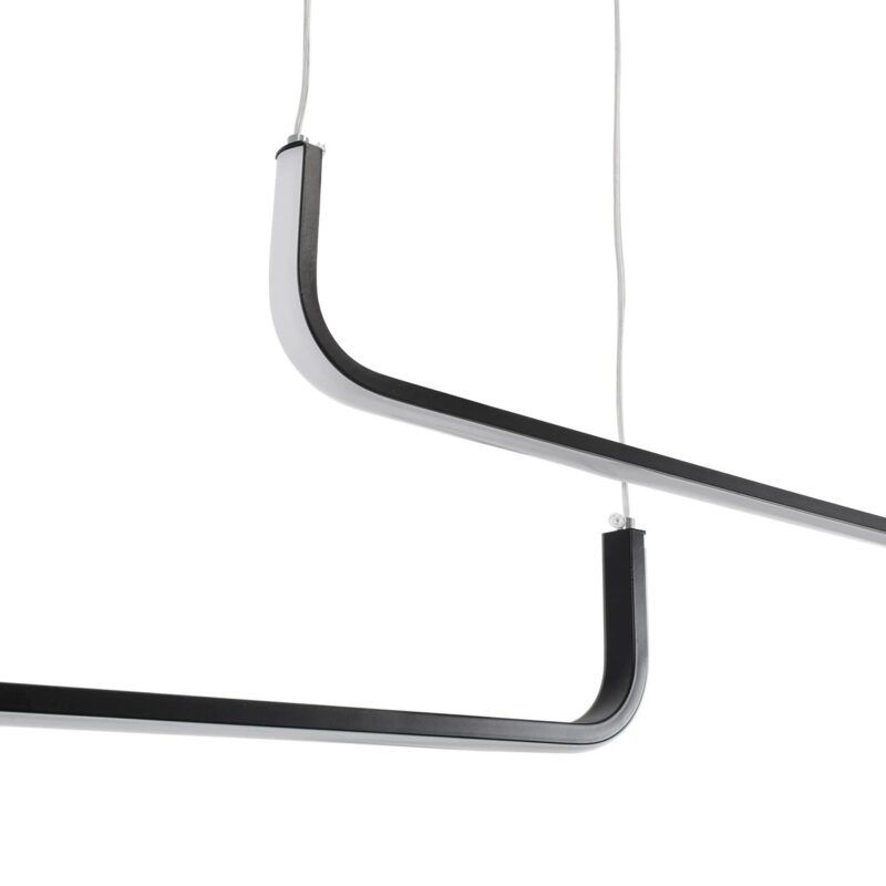 kelvo® LINARIA KLV-101-0258-V2 Κρεμαστό Φωτιστικό Οροφής LED 72W 7200lm 180° AC 220-240V IP20 Ρυθμιζόμενο Λευκό CCT με Χειριστήριο από 2700K έως 6000K Dimmable – Lumileds SMD Chip – Μαύρο Ματ – Μ220 x Π4 x Υ25cm – 3 Χρόνια Εγγύηση