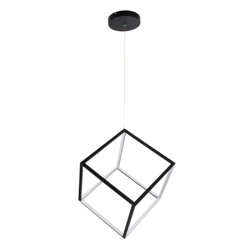 kelvo® KIBOO KLV-101-0261 Κρεμαστό Φωτιστικό Οροφής LED 36W 3600lm 360° AC 220-240V IP20 Ρυθμιζόμενο Λευκό CCT με Χειριστήριο από 2700K έως 6000K Dimmable – Lumileds SMD Chip – Μαύρο Ματ – Μ40 x Π40 x Υ40cm – 3 Χρόνια Εγγύηση