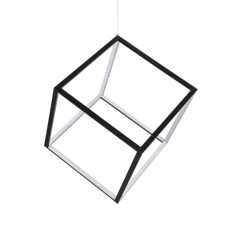 kelvo® KIBOO KLV-101-0261 Κρεμαστό Φωτιστικό Οροφής LED 36W 3600lm 360° AC 220-240V IP20 Ρυθμιζόμενο Λευκό CCT με Χειριστήριο από 2700K έως 6000K Dimmable – Lumileds SMD Chip – Μαύρο Ματ – Μ40 x Π40 x Υ40cm – 3 Χρόνια Εγγύηση