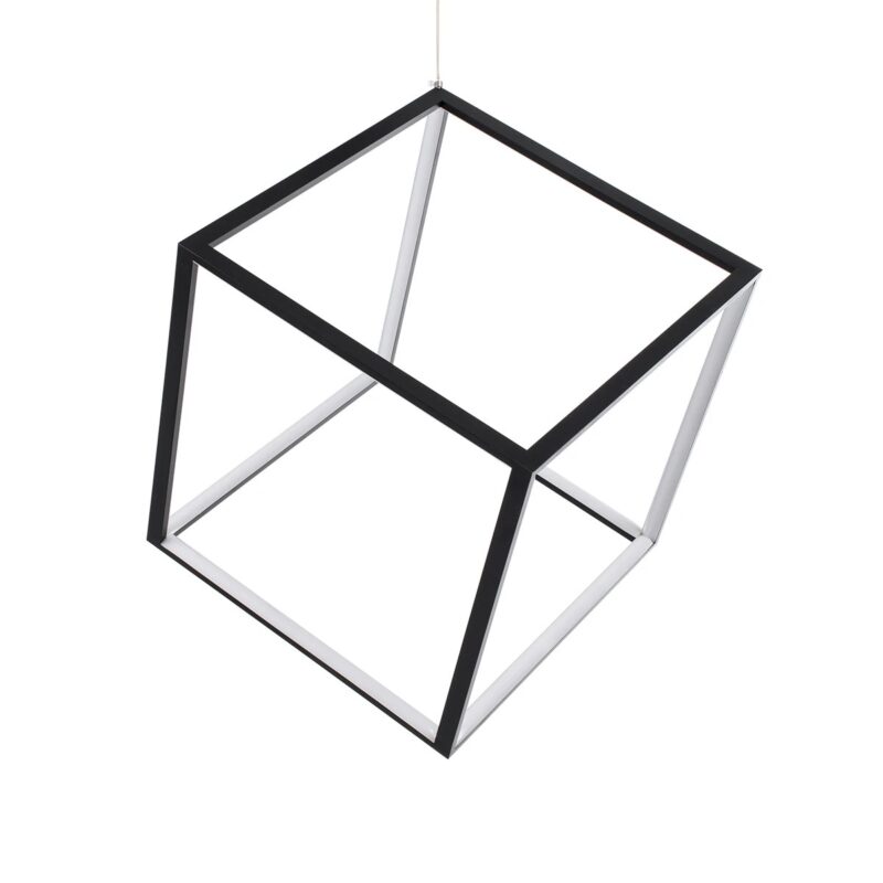 kelvo® KIBOO KLV-101-0261 Κρεμαστό Φωτιστικό Οροφής LED 36W 3600lm 360° AC 220-240V IP20 Ρυθμιζόμενο Λευκό CCT με Χειριστήριο από 2700K έως 6000K Dimmable – Lumileds SMD Chip – Μαύρο Ματ – Μ40 x Π40 x Υ40cm – 3 Χρόνια Εγγύηση