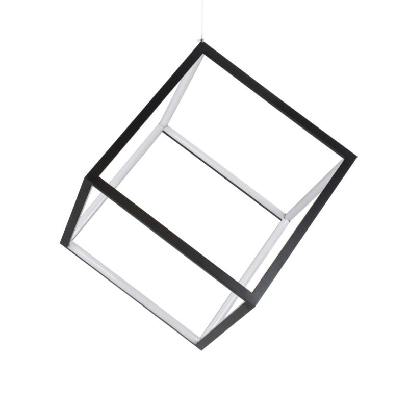kelvo® KIBOO KLV-101-0261 Κρεμαστό Φωτιστικό Οροφής LED 36W 3600lm 360° AC 220-240V IP20 Ρυθμιζόμενο Λευκό CCT με Χειριστήριο από 2700K έως 6000K Dimmable – Lumileds SMD Chip – Μαύρο Ματ – Μ40 x Π40 x Υ40cm – 3 Χρόνια Εγγύηση