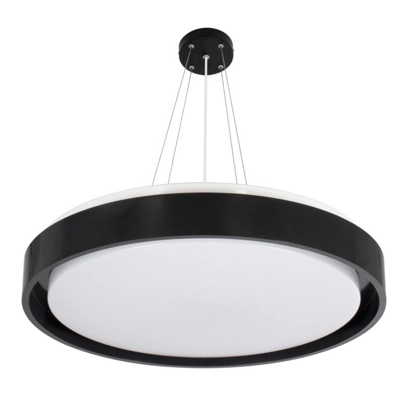 kelvo® BARCHETTA KLV-101-0265 Κρεμαστό Φωτιστικό Οροφής LED 72W 7200lm 120° AC 220-240V IP20 Ρυθμιζόμενο Λευκό CCT με Χειριστήριο από 2700K έως 6000K Dimmable – Lumileds SMD Chip – Μαύρο Ματ – Μ48 x Π48 x Υ8.2cm – 3 Χρόνια Εγγύηση