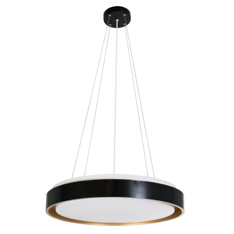 kelvo® BARCHETTA KLV-101-0266 Κρεμαστό Φωτιστικό Οροφής LED 72W 7200lm 120° AC 220-240V IP20 Ρυθμιζόμενο Λευκό CCT με Χειριστήριο από 2700K έως 6000K Dimmable – Lumileds SMD Chip – Μαύρο & Σαμπανιζέ Χρυσό Ματ – Μ48 x Π48 x Υ8.2cm – 3 Χρόνια Εγγύηση