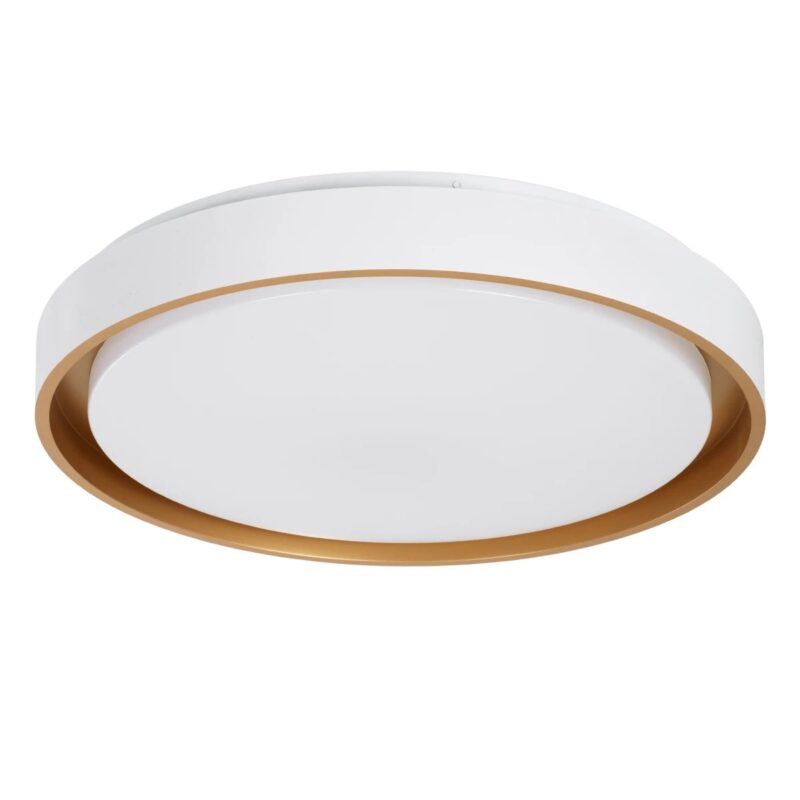 kelvo® BARCHETTA KLV-101-0267-V2 Φωτιστικό Οροφής LED 72W 7200lm 120° AC 220-240V IP20 Ρυθμιζόμενο Λευκό CCT με Χειριστήριο από 2700K έως 6000K Dimmable – Lumileds SMD Chip – Λευκό & Σαμπανιζέ Χρυσό Ματ – Μ48 x Π48 x Υ8.2cm – 3 Χρόνια Εγγύηση
