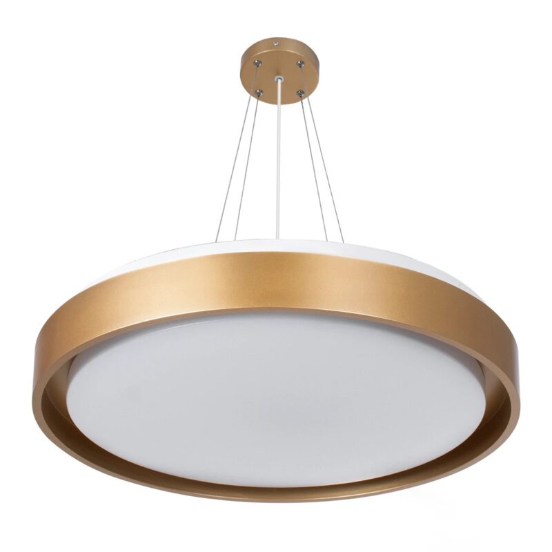 kelvo® BARCHETTA KLV-101-0268 Κρεμαστό Φωτιστικό Οροφής LED 72W 7200lm 120° AC 220-240V IP20 Ρυθμιζόμενο Λευκό CCT με Χειριστήριο από 2700K έως 6000K Dimmable – Lumileds SMD Chip – Σαμπανιζέ Χρυσό Ματ – Μ48 x Π48 x Υ8.2cm – 3 Χρόνια Εγγύηση