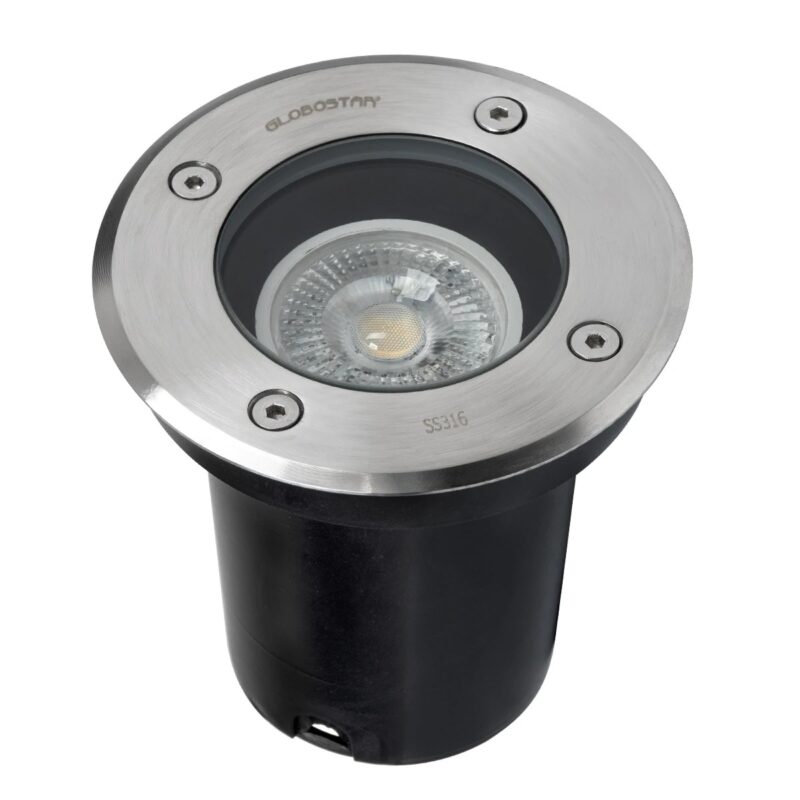 kelvo® KERIA KLV-101-0275 Χωνευτό Φωτιστικό Σποτ Δαπέδου για Λάμπα MR16 με Ντουί GU10 AC 220-240V Αδιάβροχο IP68 IK09 – Ανοξείδωτο Ατσάλι SS316 – Μ11 x Π11 x Υ11.5cm / Q10.4cm