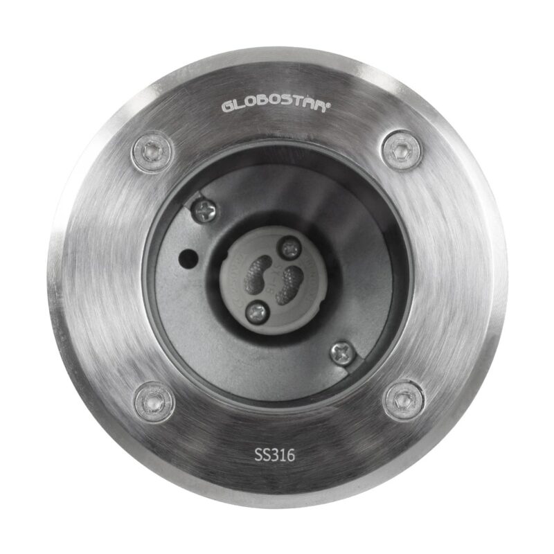 kelvo® KERIA KLV-101-0275 Χωνευτό Φωτιστικό Σποτ Δαπέδου για Λάμπα MR16 με Ντουί GU10 AC 220-240V Αδιάβροχο IP68 IK09 – Ανοξείδωτο Ατσάλι SS316 – Μ11 x Π11 x Υ11.5cm / Q10.4cm