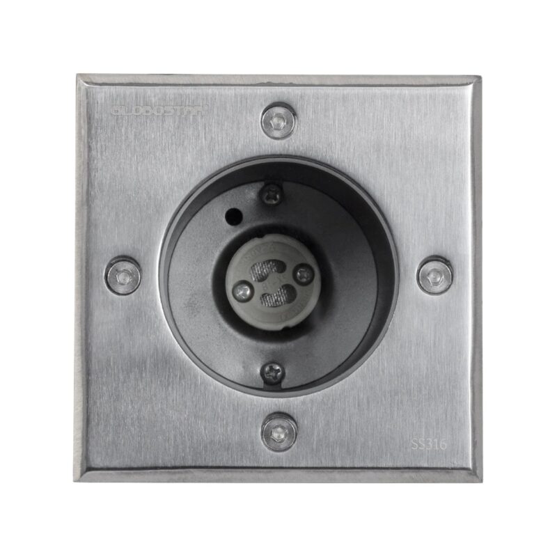 kelvo® KERIA KLV-101-0276 Χωνευτό Φωτιστικό Σποτ Δαπέδου για Λάμπα MR16 με Ντουί GU10 AC 220-240V Αδιάβροχο IP68 IK09 – Ανοξείδωτο Ατσάλι SS316 – Μ11 x Π11 x Υ11.5cm / Q10.4cm