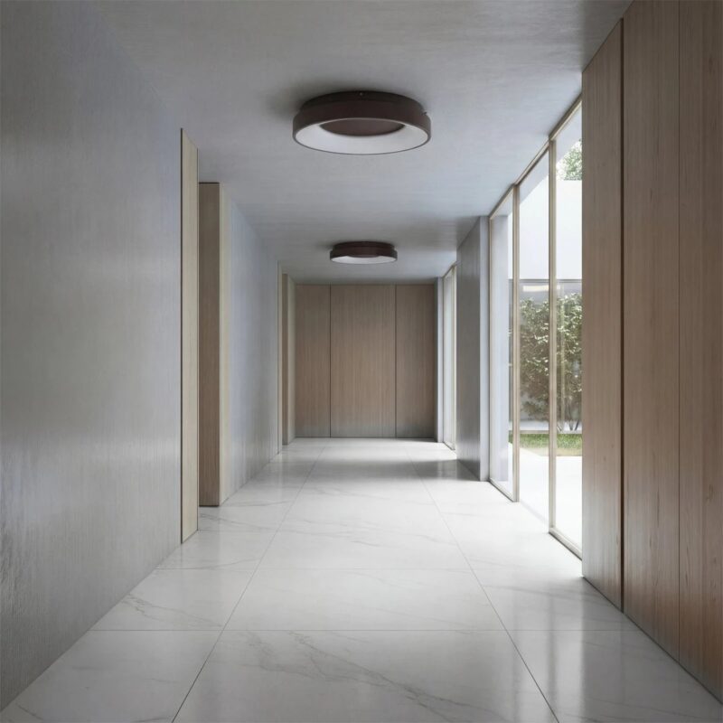 kelvo® SALEM KLV-101-0280 Φωτιστικό Οροφής LED 75W 7500lm 120° AC 220-240V IP20 Ρυθμιζόμενο Λευκό CCT με Χειριστήριο από 2700K έως 6000K Dimmable – Lumileds SMD Chip – Καφέ Ματ – Μ45 x Π45 x Υ9.5cm – 3 Χρόνια Εγγύηση