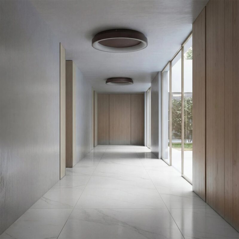 kelvo® SALEM KLV-101-0284 Φωτιστικό Οροφής LED 105W 10500lm 120° AC 220-240V IP20 Ρυθμιζόμενο Λευκό CCT με Χειριστήριο από 2700K έως 6000K Dimmable – Lumileds SMD Chip – Καφέ Ματ – Μ60 x Π60 x Υ9.5cm – 3 Χρόνια Εγγύηση