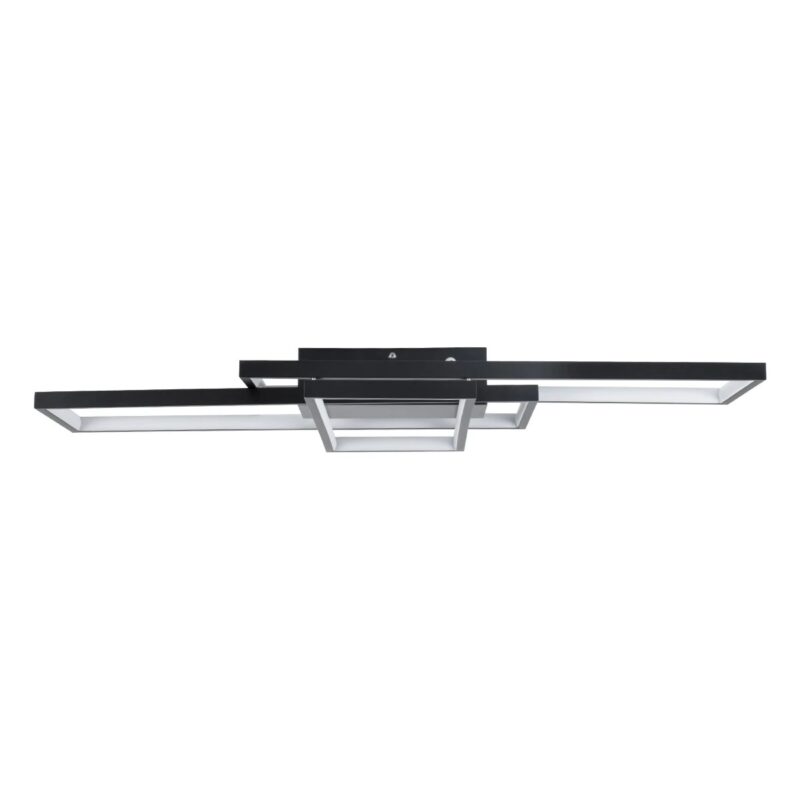 kelvo® QUADRA KLV-101-0293 Φωτιστικό Οροφής LED 100W 10000lm 120° AC 220-240V IP20 Ρυθμιζόμενο Λευκό CCT με Χειριστήριο από 2700K έως 6000K Dimmable – Lumileds SMD Chip – Μαύρο Ματ – Μ85 x Π45 x Υ9cm – 3 Χρόνια Εγγύηση