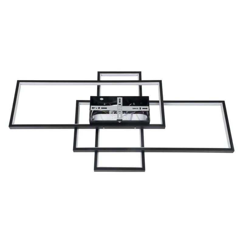 kelvo® QUADRA KLV-101-0293 Φωτιστικό Οροφής LED 100W 10000lm 120° AC 220-240V IP20 Ρυθμιζόμενο Λευκό CCT με Χειριστήριο από 2700K έως 6000K Dimmable – Lumileds SMD Chip – Μαύρο Ματ – Μ85 x Π45 x Υ9cm – 3 Χρόνια Εγγύηση