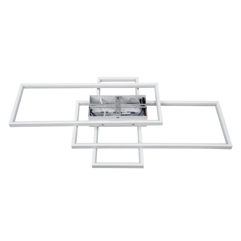 kelvo® QUADRA KLV-101-0294 Φωτιστικό Οροφής LED 100W 10000lm 120° AC 220-240V IP20 Ρυθμιζόμενο Λευκό CCT με Χειριστήριο από 2700K έως 6000K Dimmable – Lumileds SMD Chip – Λευκό Ματ – Μ85 x Π45 x Υ9cm – 3 Χρόνια Εγγύηση