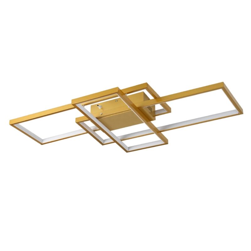 kelvo® QUADRA KLV-101-0295 Φωτιστικό Οροφής LED 100W 10000lm 120° AC 220-240V IP20 Ρυθμιζόμενο Λευκό CCT με Χειριστήριο από 2700K έως 6000K Dimmable – Lumileds SMD Chip – Σαμπανιζέ Χρυσό Ματ – Μ85 x Π45 x Υ9cm – 3 Χρόνια Εγγύηση