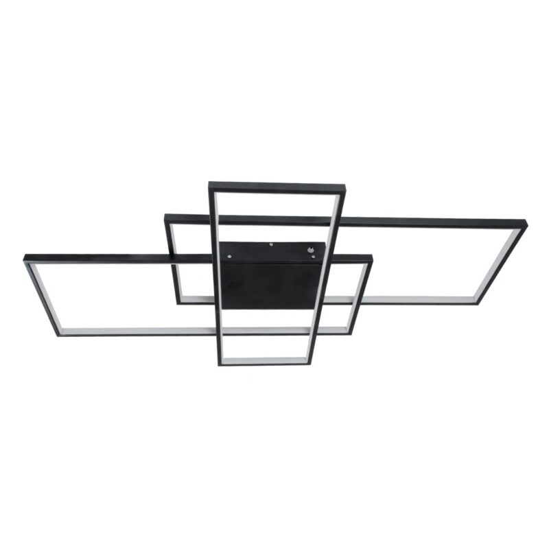 kelvo® QUADRA KLV-101-0296 Φωτιστικό Οροφής LED 120W 12000lm 120° AC 220-240V IP20 Ρυθμιζόμενο Λευκό CCT με Χειριστήριο από 2700K έως 6000K Dimmable – Lumileds SMD Chip – Μαύρο Ματ – Μ105 x Π60 x Υ9cm – 3 Χρόνια Εγγύηση